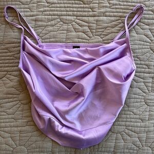 Lilac Ruffled Crop Top Size Medium